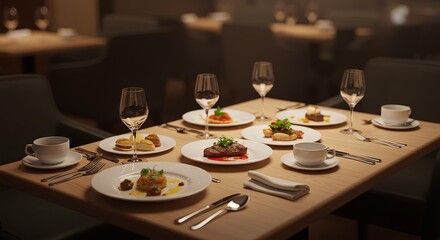 table setting at restaurant