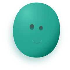 Happy Turquoise Egg with a Smile