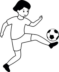Boy Kicking Soccer Ball Icon