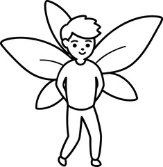 Boy with Fairy Wings Illustration