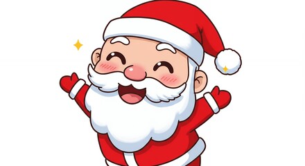 Happy cartoon santa claus illustration
