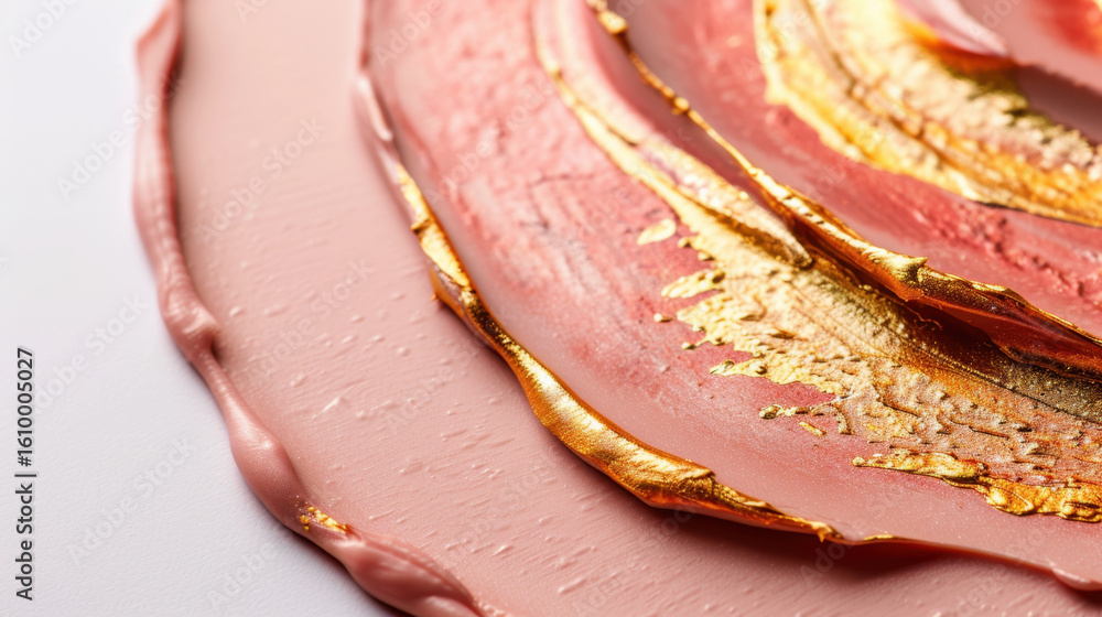 Aufkleber minimal shimmer gradient texture in light pink and gold, showcasing blend of smooth and glossy layer