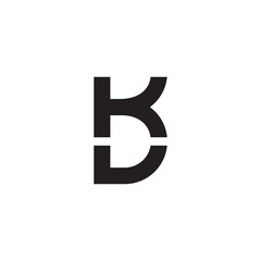 letter kv simple linked slice geometric logo vector