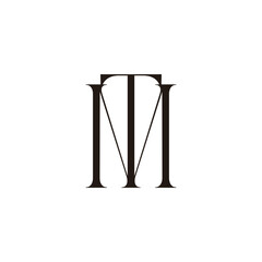 letter mt elegant thin style simple logo vector
