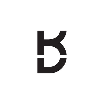 letter kv simple linked slice geometric logo vector