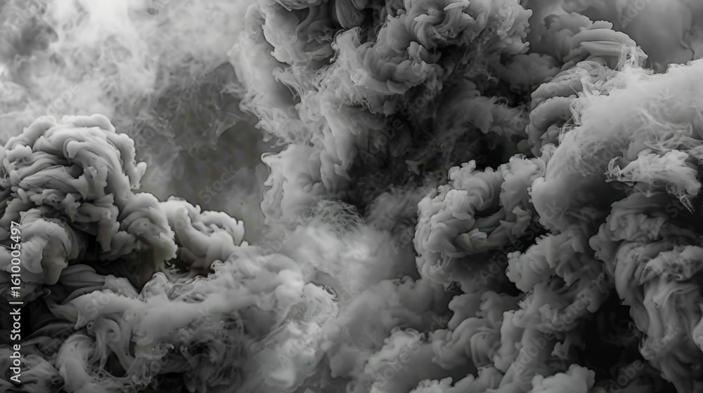 Aufkleber moody smoke and mist background in black and grey creates dramatic atmosphere, evoking feelings of m
