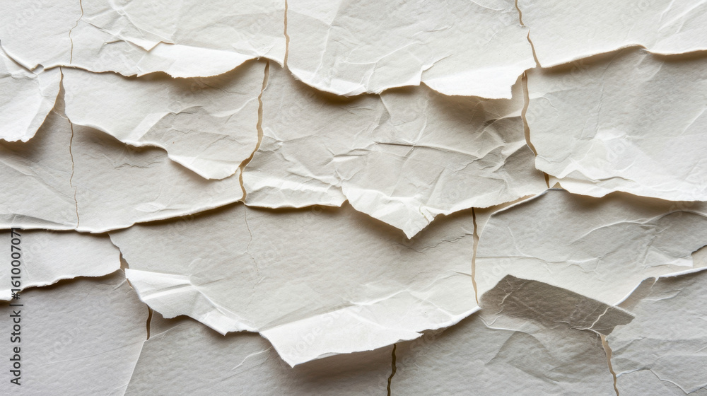 Poster crumpled paper texture with visible creases and folds, showcasing natural, recycled appearance that 
