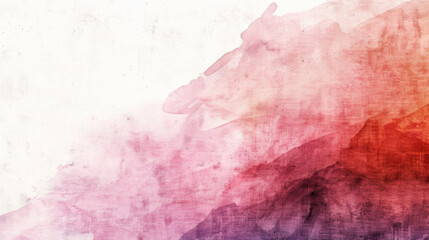 Fototapeta premium Soft pastel watercolor wash background featuring shades of pink, red, and purple, creating serene and artistic atmosphere. Ideal for design projects and creative expressions