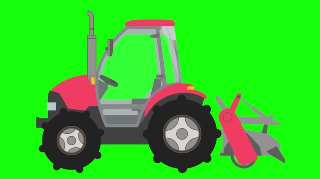 Tractor with optional rear machine running in the field