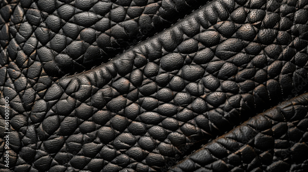 Poster textured leather surface with matte and grainy finish, showcasing intricate pebbled patterns that ev