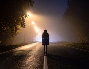 Horror & Halloween Scene Series &ndash;Foggy Road at Night