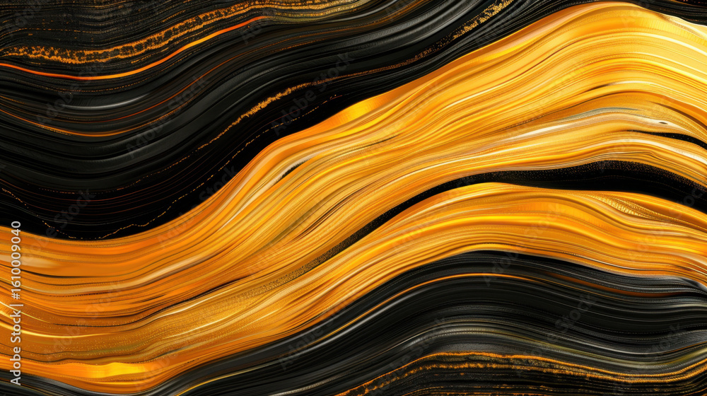Poster radiant gold wave texture with abstract flowing lines creates stunning visual effect, blending rich 