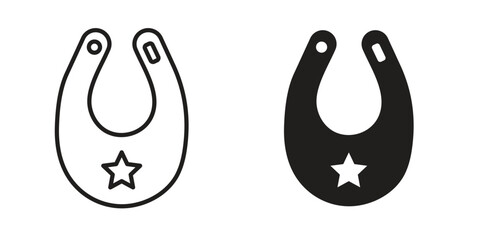 Baby bib icon outline vector Thin line. flat vector simple elements.