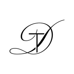 initial letter t with D script logo