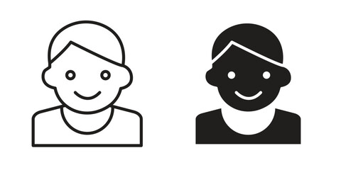 Baby boy icon outline vector Thin line. flat vector simple elements.