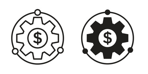 Business model icon outline vector Thin line. flat vector simple elements.