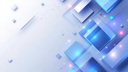 Abstract Geometric Background With Glowing Purple And Blue Shapes