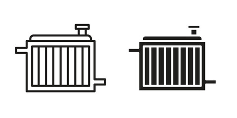 car radiator icon outline vector Thin line. flat vector simple elements.