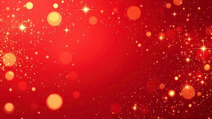 Abstract Red Background with Golden and Copper Bokeh Lights