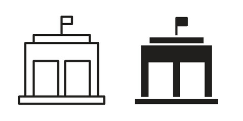 City hall building icon outline vector Thin line. flat vector simple elements.