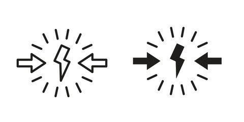 Conflict icon outline vector Thin line. flat vector simple elements.