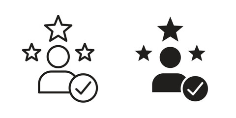 Customer experience icon outline vector Thin line. flat vector simple elements.