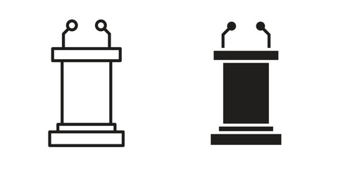 Lectern icon outline vector Thin line. flat vector simple elements.