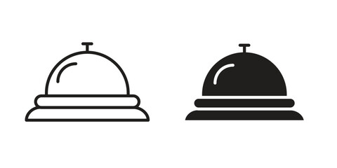 Reception bell icon outline vector Thin line. flat vector simple elements.