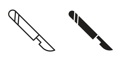 Scalpel icon outline vector Thin line. flat vector simple elements.