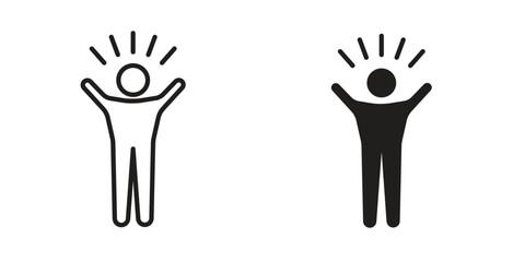 Self confidence icon outline vector Thin line. flat vector simple elements.