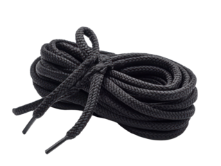 Black Shoelaces Tied in a Loop