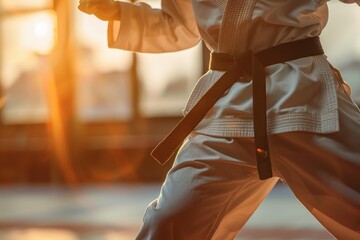 Karate Fighter in Action Pose