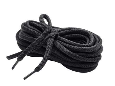 Black Shoelaces Tied in a Loop