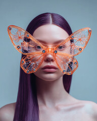 Butterfly Shield Visor with Sparkling Accents