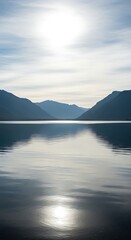 Calm Lake Reflection at Dusk Serene Mountain Vista