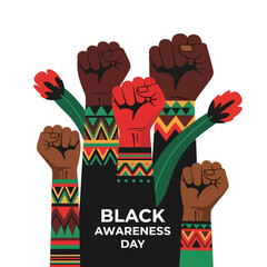 Black Awareness Day Celebration, Graphic Design, Community, Vibrant Environment, Uplifting Concept