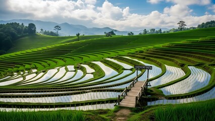 South east asian rice field terrace