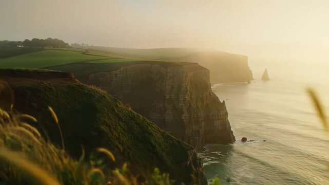 Cliffs of Moher with Golden Sunset