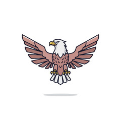 Obraz premium Action of a Flying Eagle Illustration in Nature, Bold Graphic Design, Vibrant Colors, Enthralling Wildlife Art