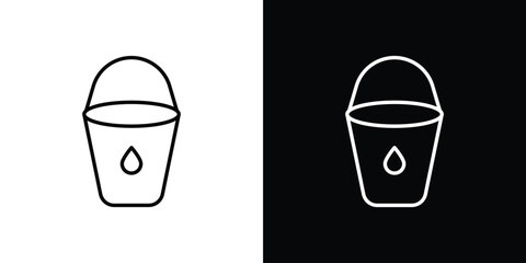 Water bucket icon vectors - high quality black style vector icons