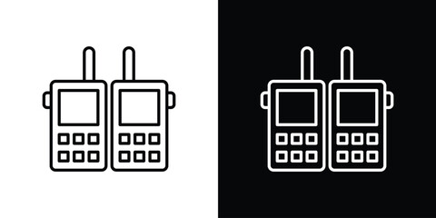 Two way radio icon vectors - high quality black style vector icons