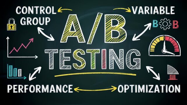 A/B Testing Explained on Chalkboard: Strategy for Data-Driven Decisions