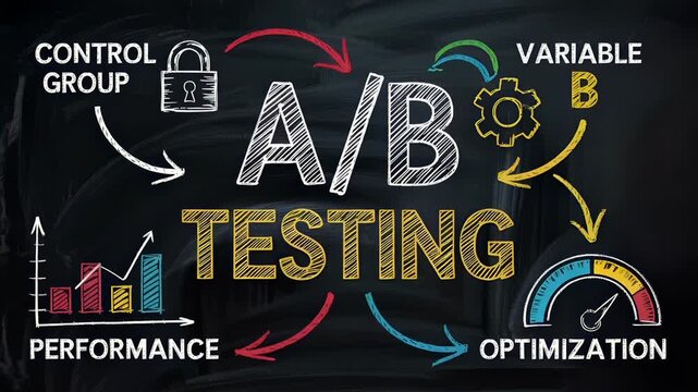 A/B Testing Explained on Chalkboard: Strategy for Data-Driven Decisions