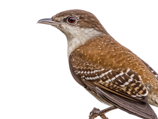 Brown Bird Portrait on Transparent Background