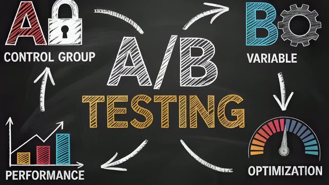 A/B Testing Explained on Chalkboard: Strategy for Data-Driven Decisions