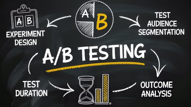 A/B Testing Explained on Chalkboard: Strategy for Data-Driven Decisions