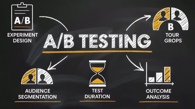 A/B Testing Explained on Chalkboard: Strategy for Data-Driven Decisions