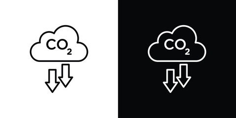 Low carbon dioxide icon vectors - high quality black style vector icons