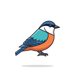 Fototapeta premium Bird Illustration, Colorful Species, Nature Context, Graphic Design, Minimalist Style, Side View, Creative Concept