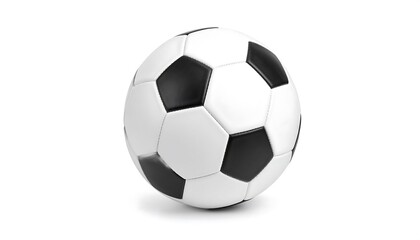 Soccer ball, white and black, isolated on white background